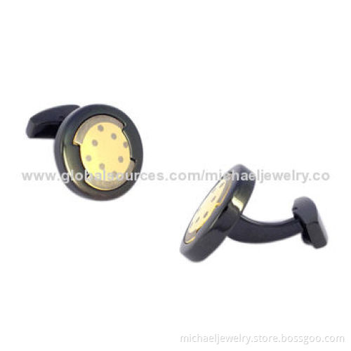 Stainless Steel Cufflinks with Plating IP Black